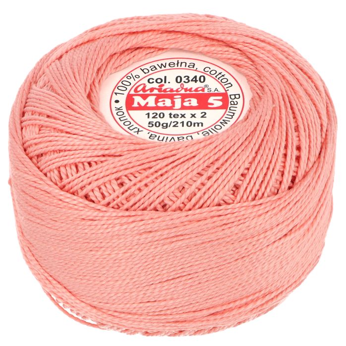 Kordonek Maja 5 50g 210m kolor 0340 łososiowy