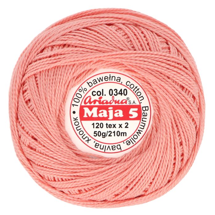Kordonek Maja 5 50g 210m kolor 0340 łososiowy