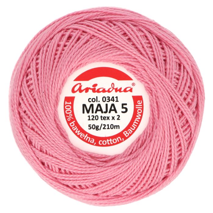 Kordonek Maja 5 50g 210m kolor 0341 różowy