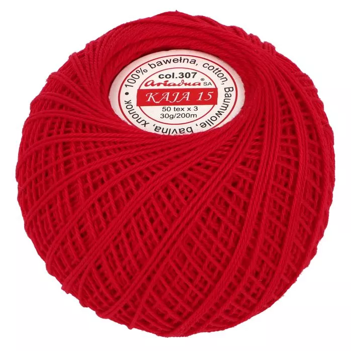 Kordonek Kaja 15 30g 200m kolor 307 czerwony