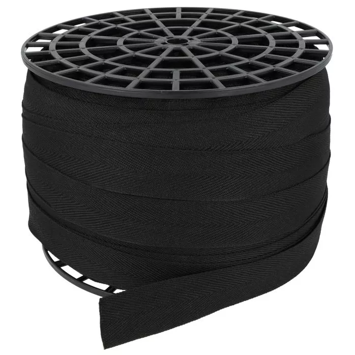 Taśma meblowa tapicerska 30mm jodełka kolor czarny 250mb