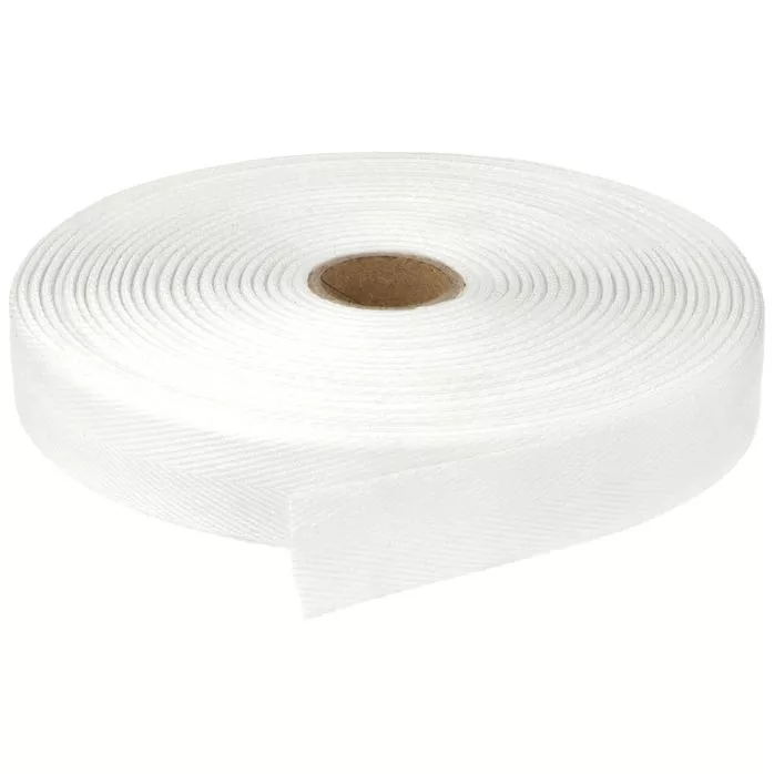 Taśma bawełniana jodełka 20mm kolor biały 50mb