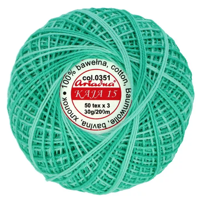 Kordonek Kaja 15 30g 200m kolor 351 zielony cieniowany