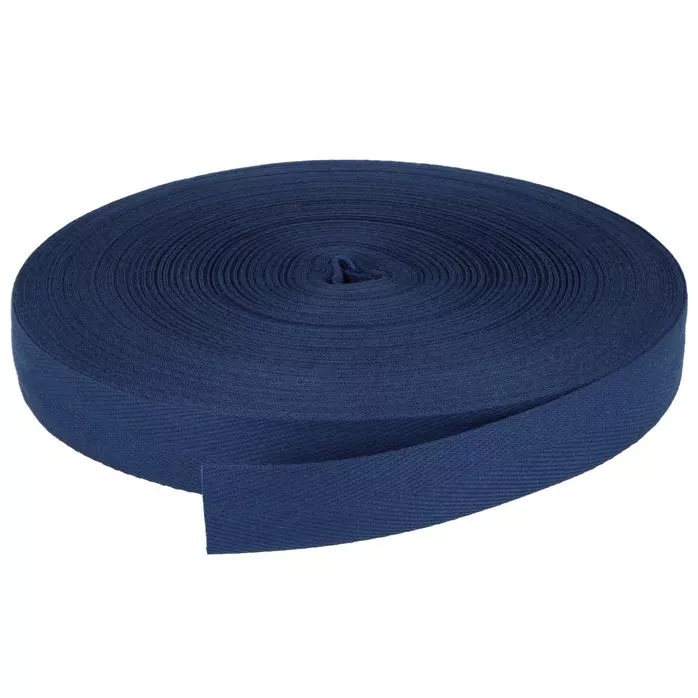 Taśma bawełniana jodełka 20mm kolor granatowy 50mb