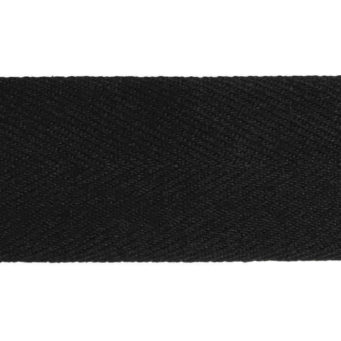 Taśma bawełniana jodełka 40mm kolor czarny 50mb