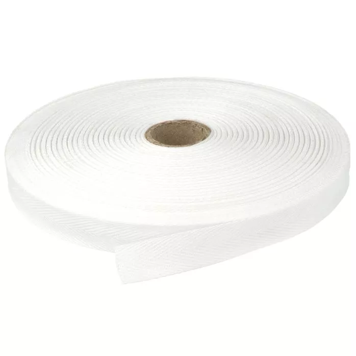 Taśma bawełniana jodełka 15mm kolor biały 50mb