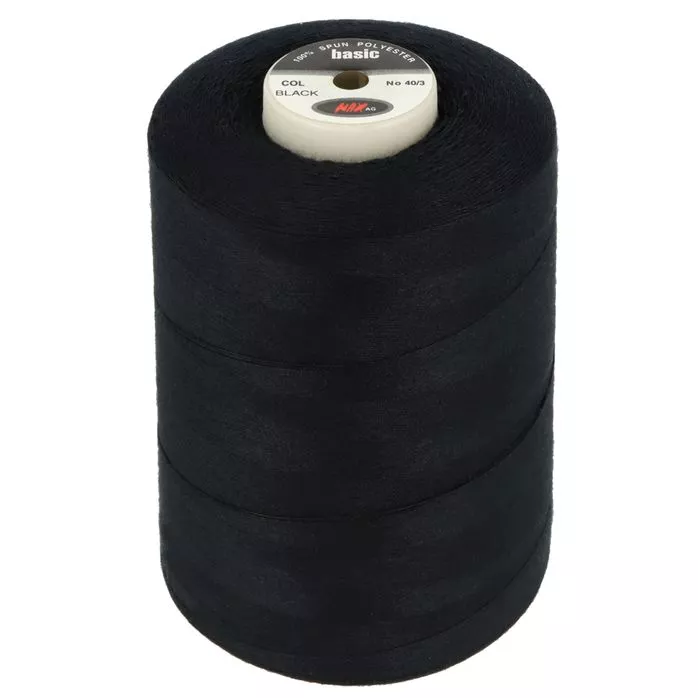 Nici do szycia poliestrowe 40/3 czarny 5000y