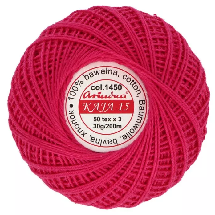 Kordonek Kaja 15 30g 200m kolor 1450 różowy