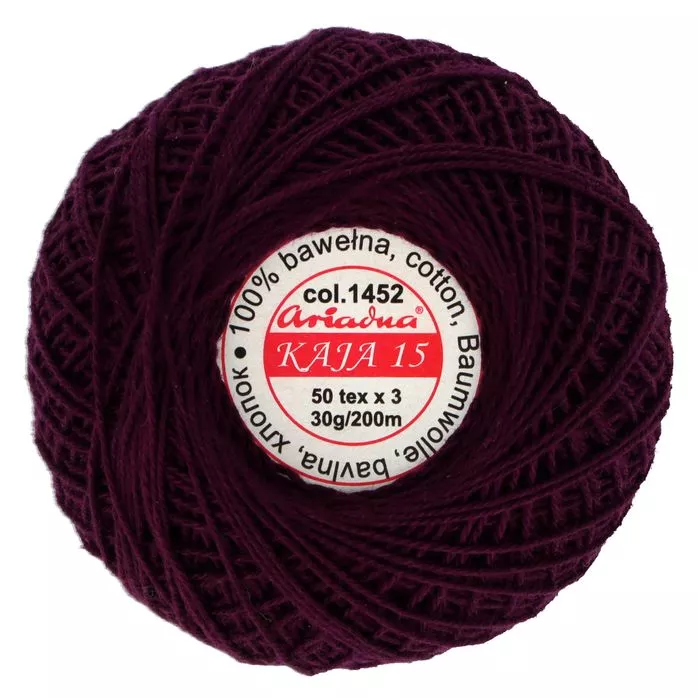 Kordonek Kaja 15 30g 200m kolor 1452 fioletowy