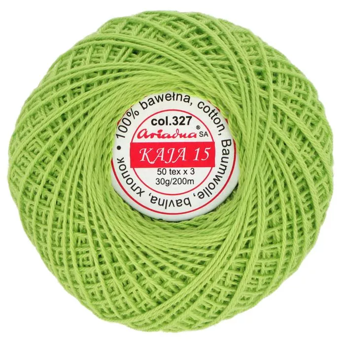 Kordonek Kaja 15 30g 200m kolor 327 zielony jasny