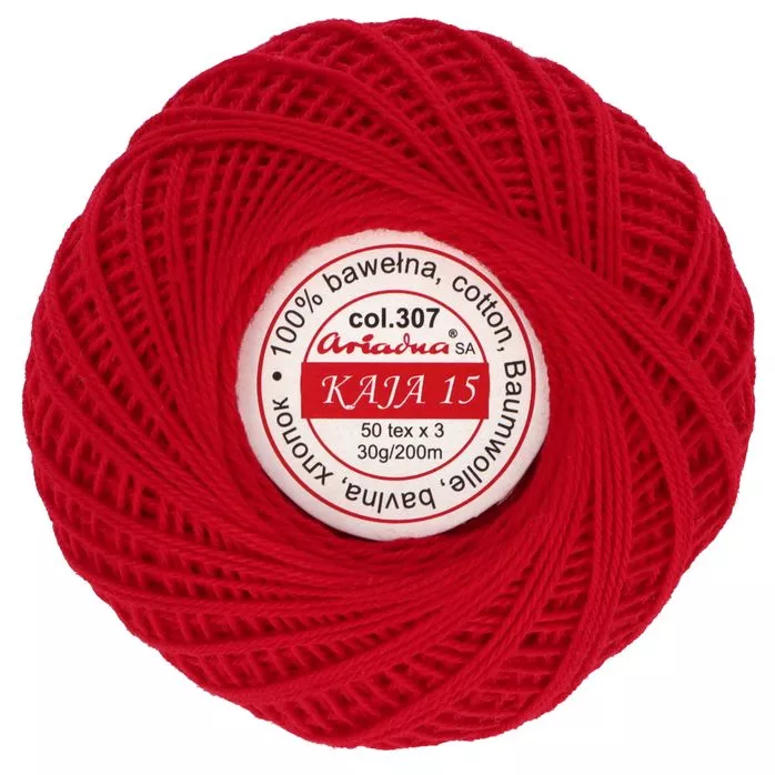 Kordonek Kaja 15 30g 200m kolor 307 czerwony