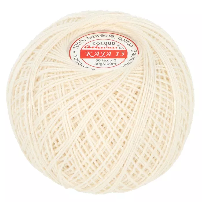 Kordonek Kaja 15 30g 200m kolor 0000 naturalny
