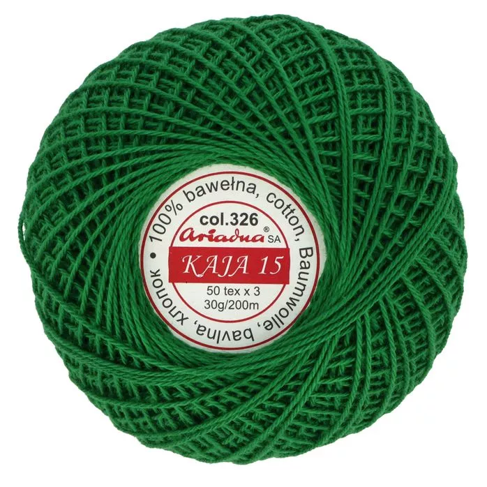 Kordonek Kaja 15 30g 200m kolor 326 zielony