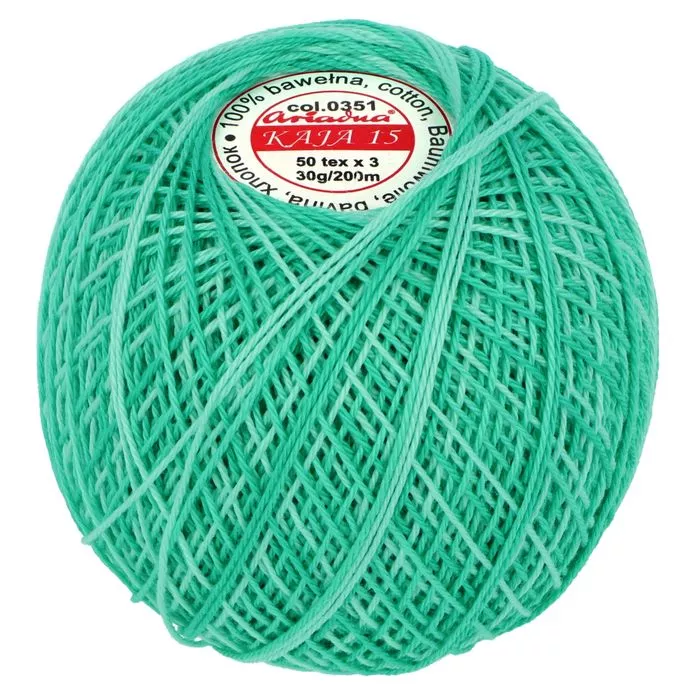 Kordonek Kaja 15 30g 200m kolor 351 zielony cieniowany