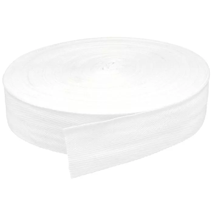 Taśma bawełniana jodełka 40mm kolor biały