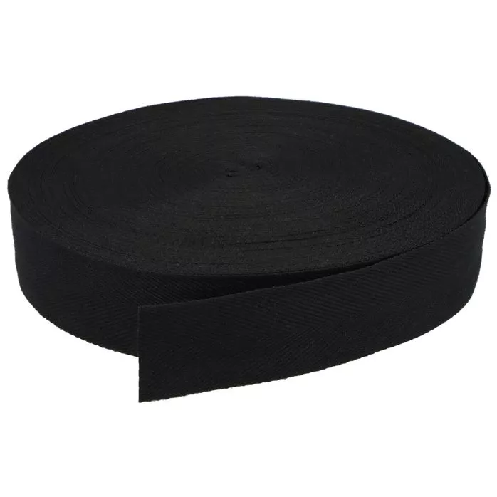 Taśma bawełniana jodełka 40mm kolor czarny 50mb