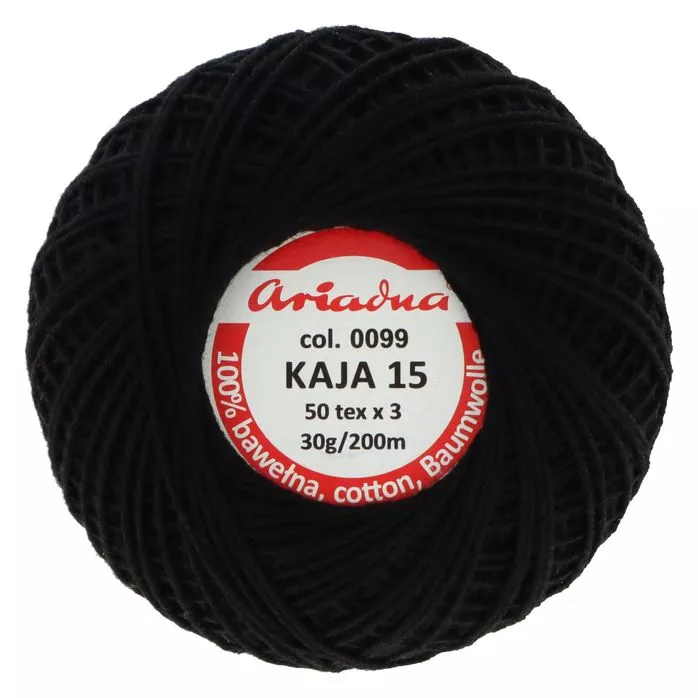 Kordonek Kaja 15 30g 200m kolor 0099 czarny