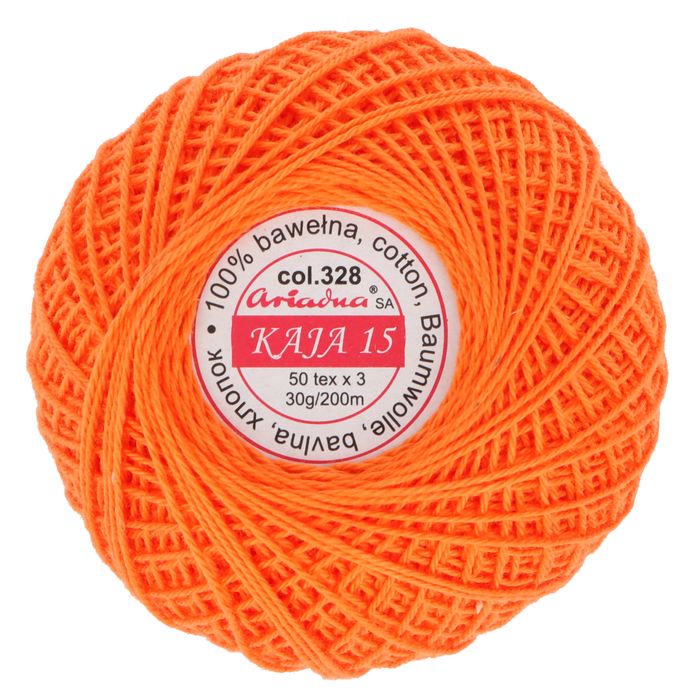 Kordonek Kaja 15 30g 200m kolor 328 pomarańczowy