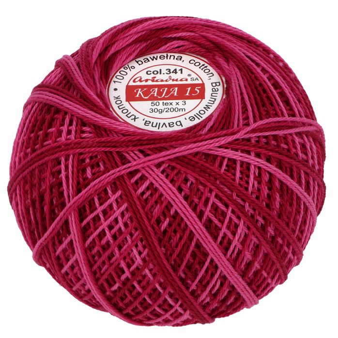 Kordonek Kaja 15 30g 200m kolor 341 bordowy cieniowany