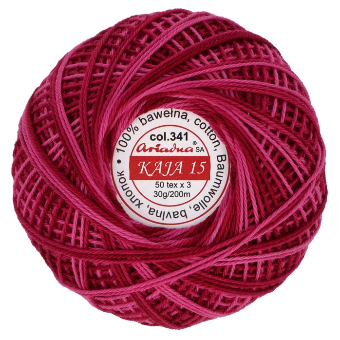 Kordonek Kaja 15 30g 200m kolor 341 bordowy cieniowany