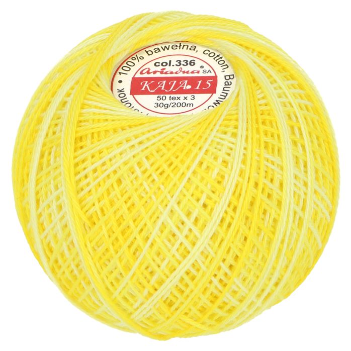 Kordonek Kaja 15 30g 200m kolor 336 żółty cieniowany