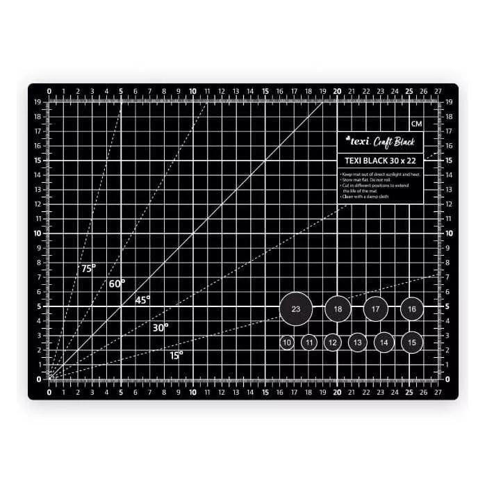 Mata podkładowa do cięcia 30x22 cm TEXI BLACK samoregenerująca dwustronna czarna