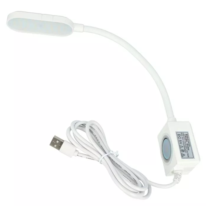 Lampka do maszyny szwalniczej 6W 30 diod LED HM12MD 30LED mocowana na magnes zimne światło port USB adapter sieciowy