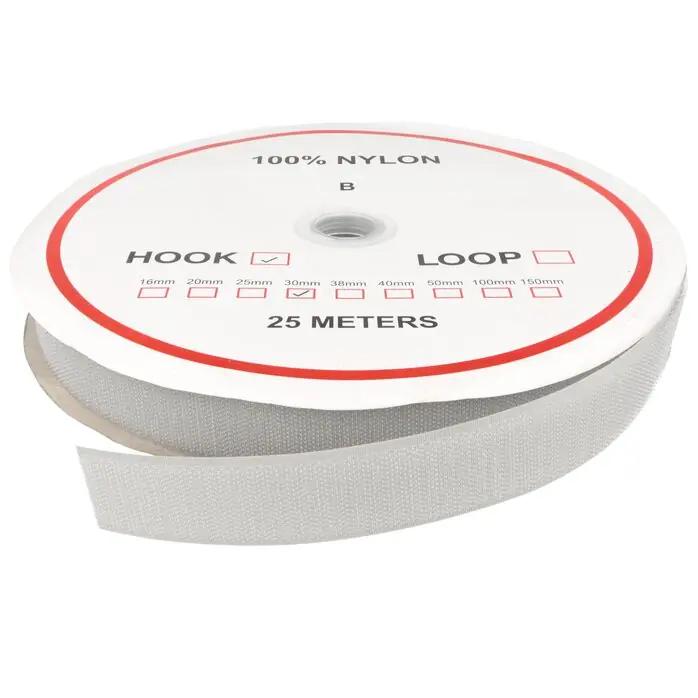 Rzep 30mm NYLON haczyk kolor SZARY JASNY JL256 (C133, JL036) /karton-800m/madis