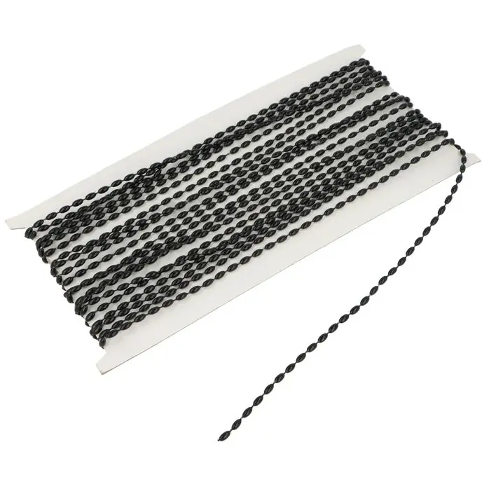 Taśma ozdobna 3mm z koralikami 3mm kolor czarny
