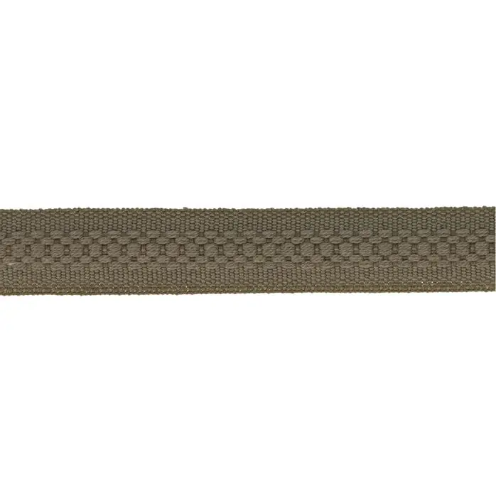 Taśma bawełniana/poliester mundurowa zdobiona 14mm kolor zielony khaki 100mb