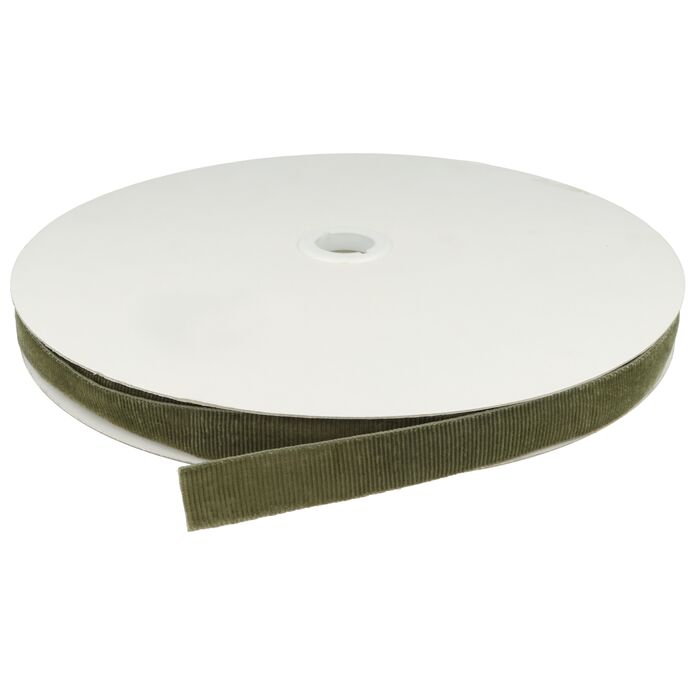 Taśma welurowa 23mm kolor zielony khaki 50mb