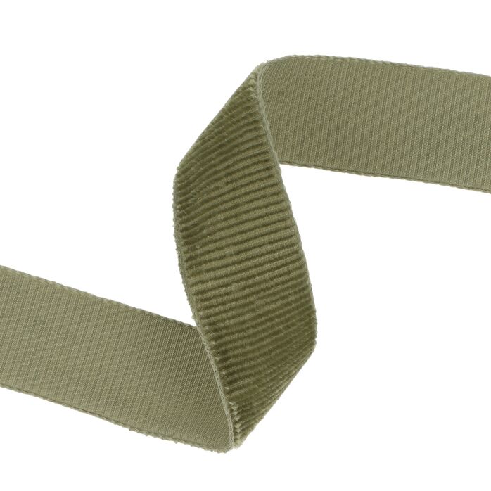 Taśma welurowa 23mm kolor zielony khaki 50mb
