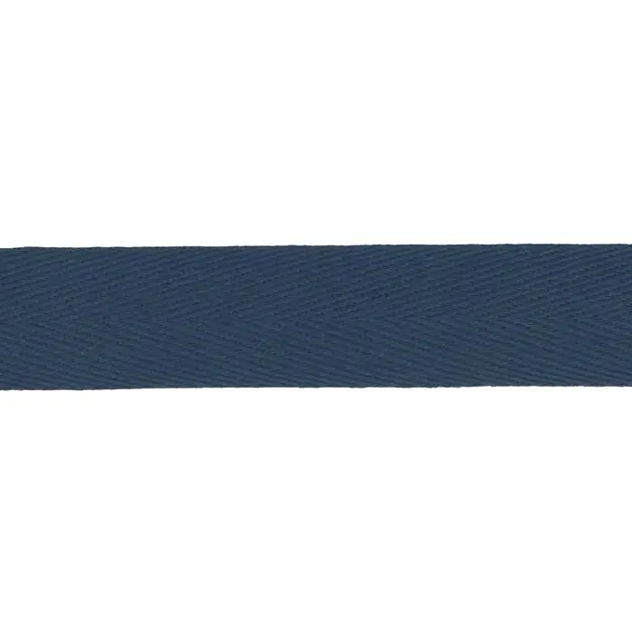Taśma bawełniana jodełka 20mm kolor niebieski ciemny