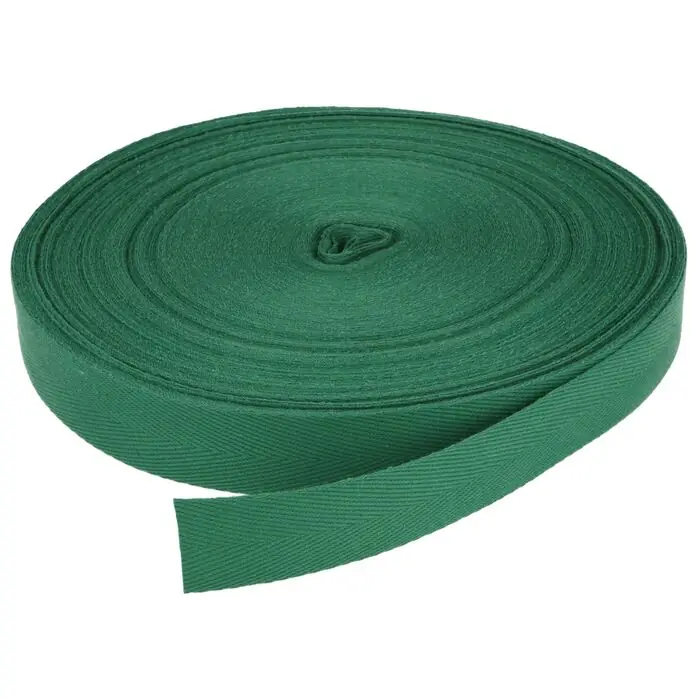 Taśma bawełniana jodełka 20mm kolor zielony 50mb