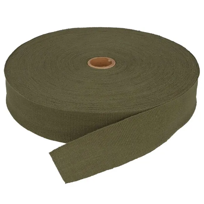 Taśma bawełniana 30mm płócienna kolor zielony khaki 50mb