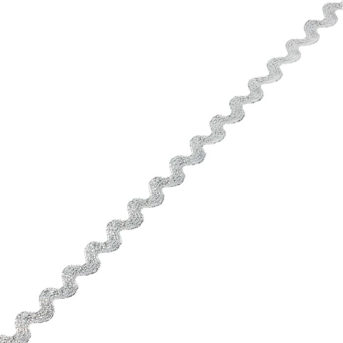 Taśma ząbkowana metalizowana 8mm kolor srebrny 25mb