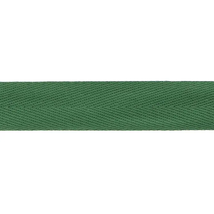 Taśma bawełniana jodełka 20mm kolor zielony 50mb