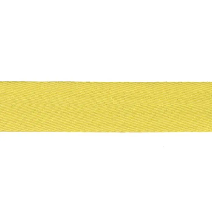 Taśma bawełniana jodełka 20mm kolor żółty 50mb