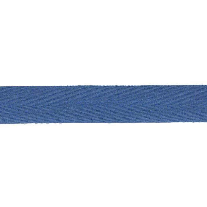 Taśma bawełniana jodełka 10mm kolor niebieski ciemny 50mb