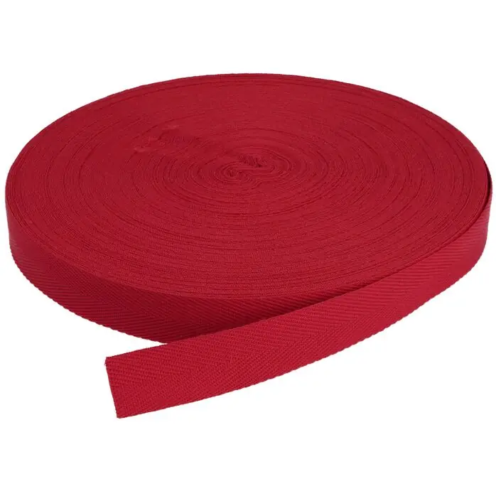 Taśma bawełniana jodełka 20mm kolor czerwony 50mb