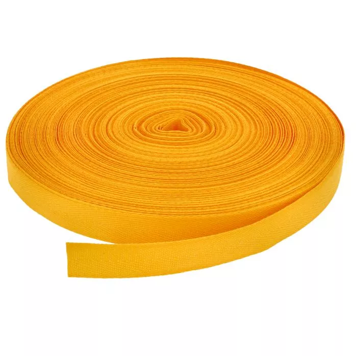 Taśma bawełniana jodełka 16mm kolor żółty 50mb