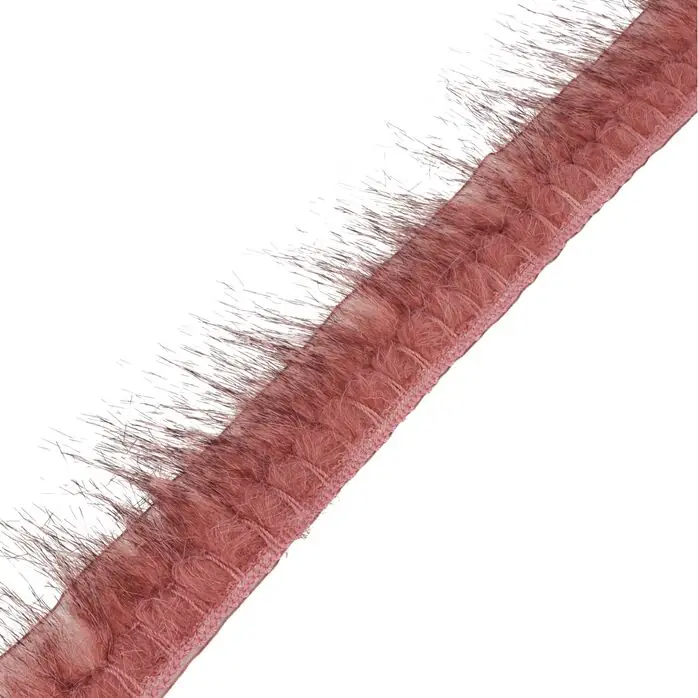 Taśma ozdobna 36mm z futerkiem kolor różowy 9mb