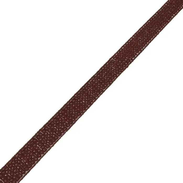 Taśma ozdobna 22mm z cekinami kolor brązowy 16mb