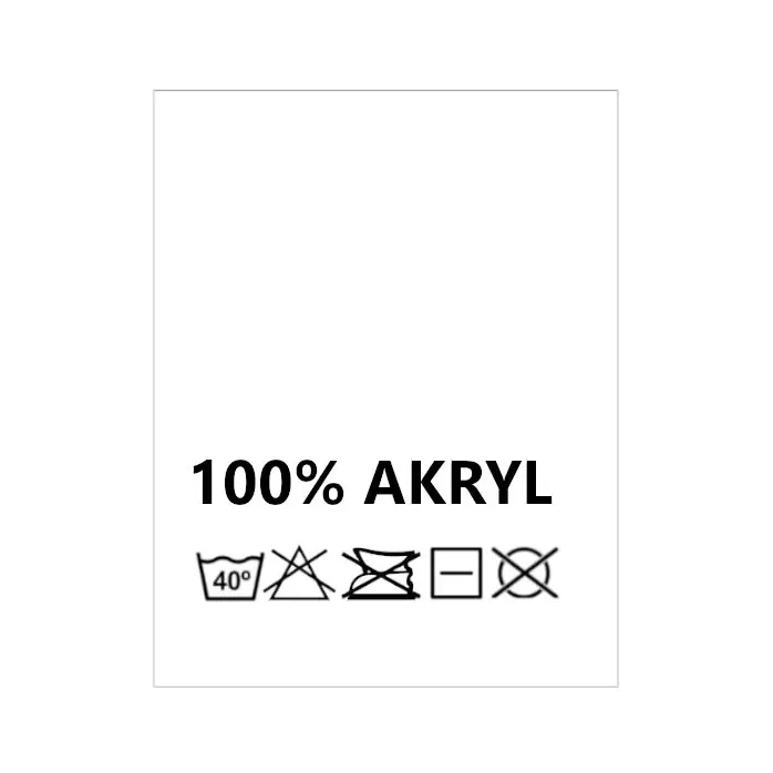 Wszywki surowcowo-ostrzegawcze 100% AKRYL 40° 20 x 22mm