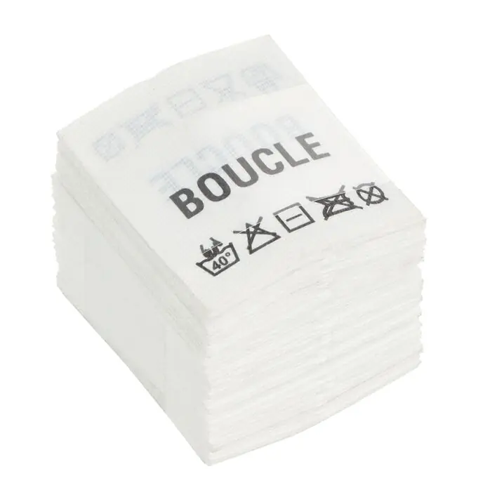 Wszywki surowcowo-ostrzegawcze BOUCLE 40° prać ręcznie 20 x 22mm