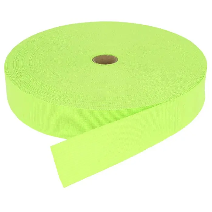 Taśma lamówka dziana 30mm kolor zielony odblask 50mb