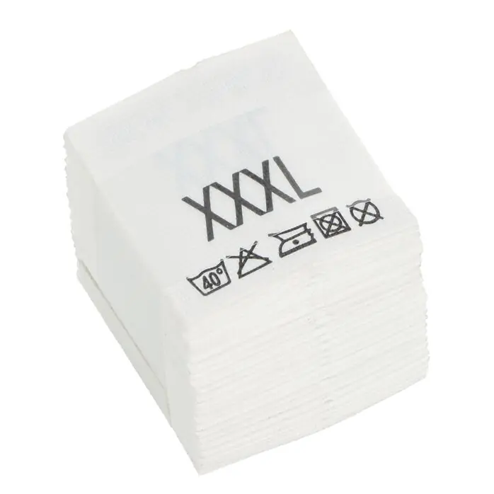 Wszywki przepis prania rozmiar XXXL Pranie 40° 20 x 22mm