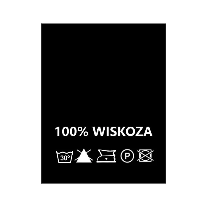 Wszywki surowcowo-ostrzegawcze 100% WISKOZA 30° czarne 20 x 22mm