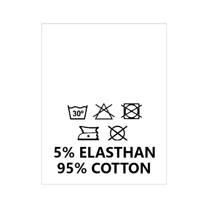 Wszywki surowcowo-ostrzegawcze 5% ELASTHAN 95% COTTON 30° B-So 054