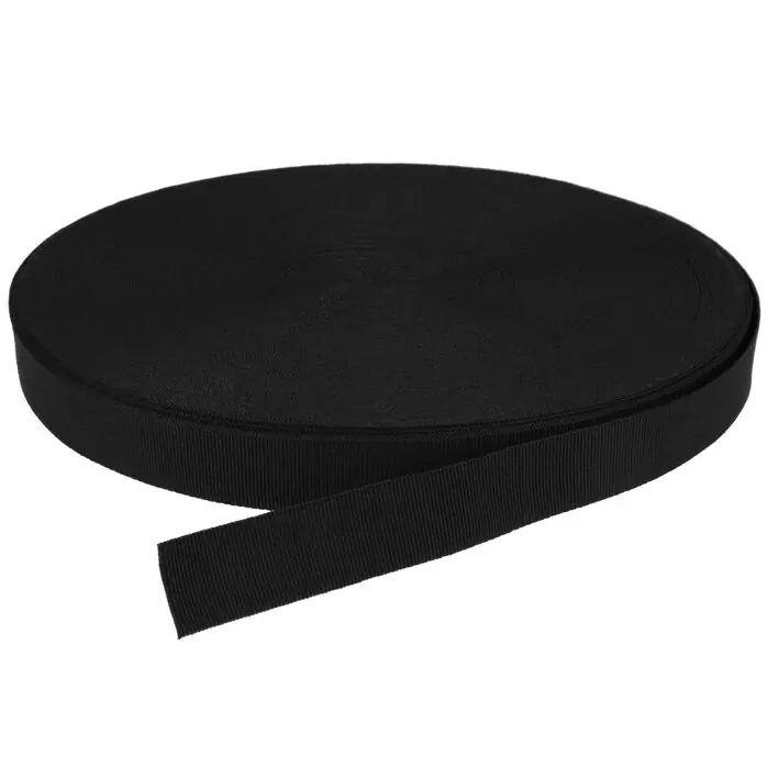 Taśma rypsowa 20mm kolor czarny 50mb
